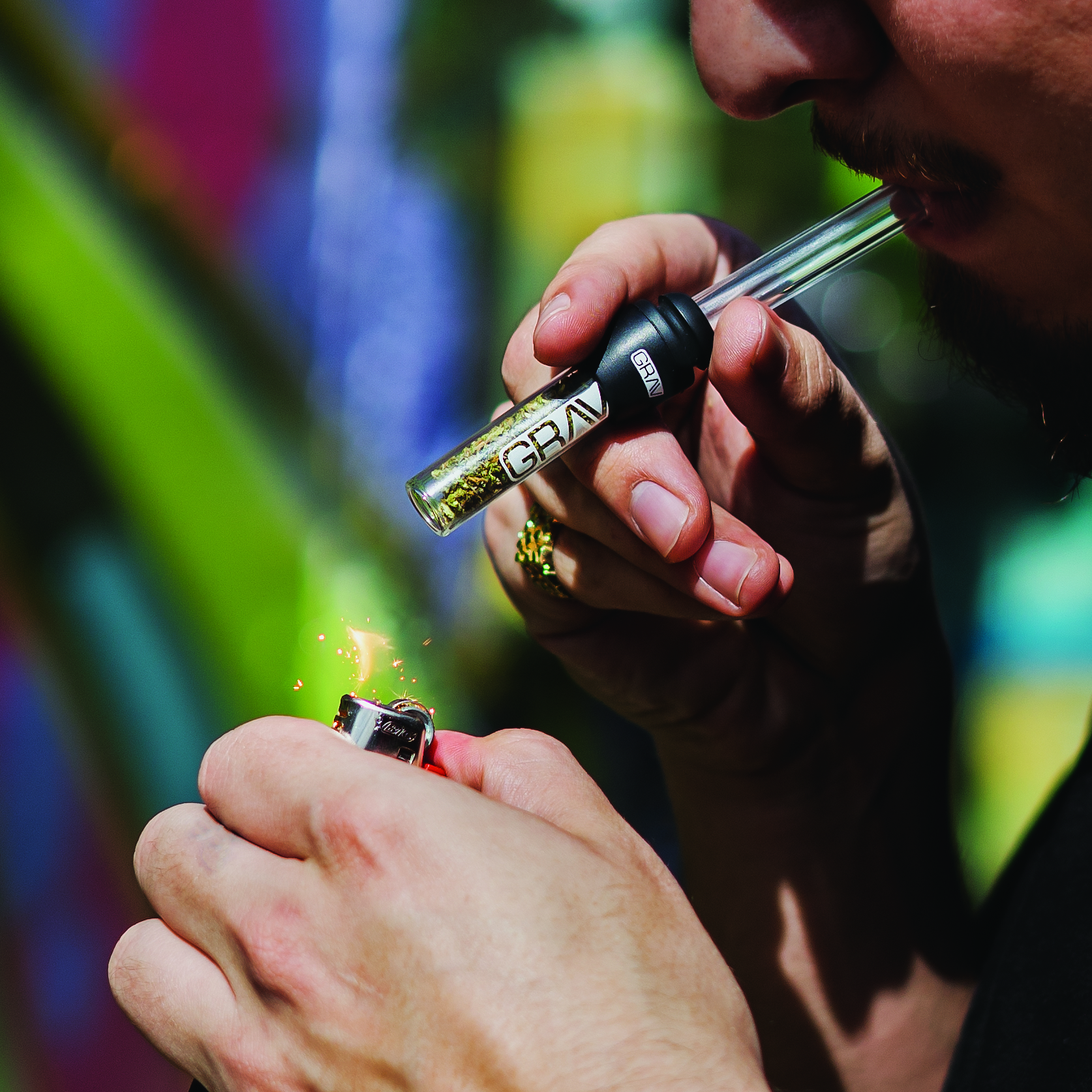 GRAV pre-filled Glass Joint filled with Eel River Organics cannabis.